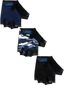 3 Pairs Kids Bike Gloves Half Finger Fingerless 5 - 8 Years, Chic  - Picture 1 of 6