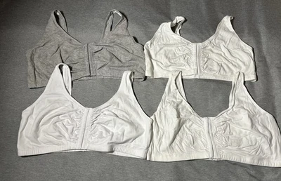 LOT OF  4 Fruit of the Loom 96014D Front Closure Cotton Comfort Bra Size 48 - Image 1 of 3