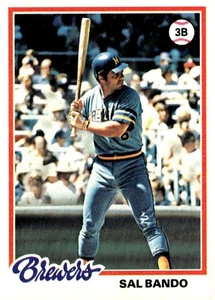 6 Cards - 1978 - 1980 Topps Milwaukee Brewers Baseball Card Lot Nr Mt Sal Bando - Picture 1 of 12