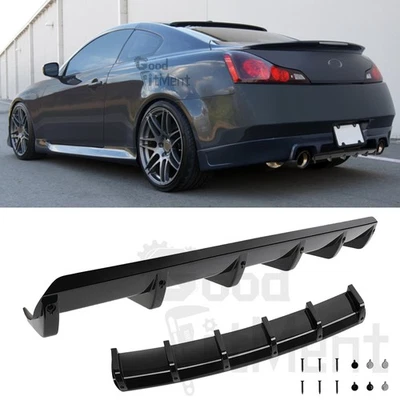 For Infiniti G37 2008-13 Gloss Car Rear Diffuser Bumper Lower Valance Lip 6 Fins Foto 1 de 4