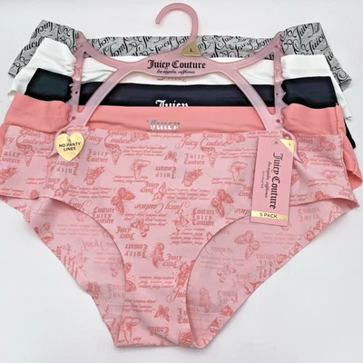 Paquete de 5 bragas hipster Juicy Couture para mujer talla L sin líneas de panty suaves sin etiquetas Foto 1 de 4