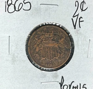 1865 TWO CENT PIECE~VF POROUS~NICE COIN~ - Picture 1 of 2