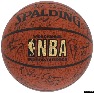 Tim Duncan Rookie 1997 NBA Draft Multi Signed Basketball 25 Sigs PSA DNA & BAS - Image 1 of 4