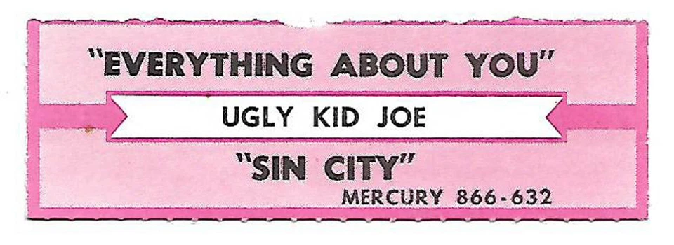Ugly Kid Joe, Everything About You/Sin City, Jukebox Label 45 Foto 1 de 1