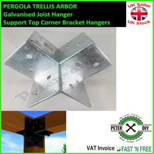 PERGOLA TRELLIS ARBOR Galvanised Joist Hanger Support Top Corner Bracket Hanger - Picture 1 of 1