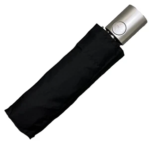 Men's Compact Lightweight Flat Auto Open Close Umbrella Aluminum Handle - Picture 1 of 4