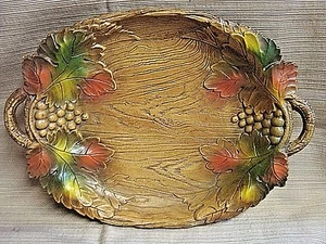 VINTAGE Multi Products Inc MOLDED FRUIT BOWL w/ GRAPE DESIGN - Picture 1 of 7