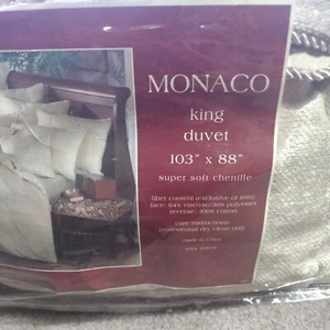 Monaco King Duvet white 103"x 108" - Picture 1 of 8