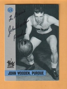 John Wooden UCLA Bruins AUTO Signed 1991 Award Card #3 Purdue Boilermakers 9W