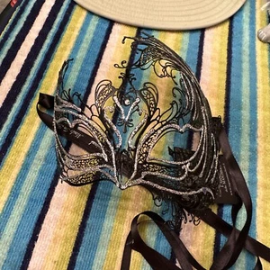 Laguna L'Atelier della Maschera Maskerade schwarz & silber Drahtmaske Italien neu mit Etikett - Bild 1 von 12
