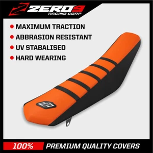 KTM Ribbed Gripper Seat Cover SX SXF 19-22, EXC-F 20-22, XC XC-F 19-22 BL OR BL - Picture 1 of 1