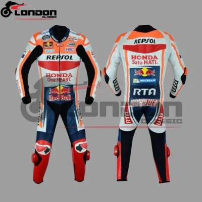 Traje de carreras de moto Honda Repsol original cuero de vaca traje de moto personalizado Foto 1 de 3