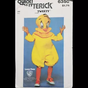 Vtg Looney Tunes Butterick Childs' Tweety Costume Pttrn 6350 Sz S-M-L UNCUT - Picture 1 of 9