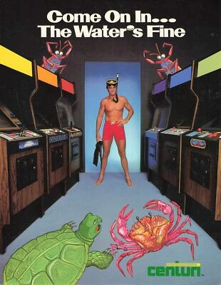 1980s SWIMMER Video Game Machine Promo Flyer Rare Arcade Centuri Hialeah Florida - Image 1 of 2