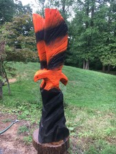 Eagle Chainsaw Carving 48 Inches Tall, Harley Davidson decor colors