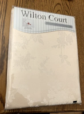 Wilton Court Rose Rectangular Table Cloth 60 x 118 Gold with Roses Decorative - Image 1 of 4