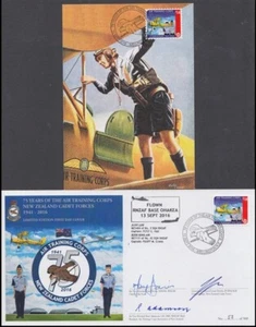 NEW ZEALAND 2016 $1 CAL PAIR AIR CORPS FDC & MAXI CARD (ID:071/828/357) - Picture 1 of 1