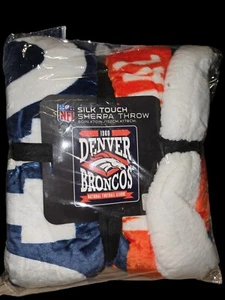 NFL silk touch sherpa throw 60x70 inch brand new blue, orange white - Picture 1 of 1