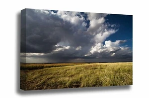 Great Plains Canvas | Storm Clouds Over Prairie Gallery Wrap | Oklahoma Wall Art - Picture 1 of 5