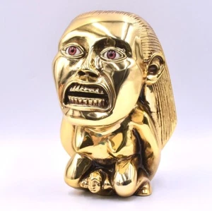 Indiana Jones golden fertility idol Gold-Plated WITH EYES prop - Picture 1 of 6