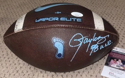LAWRENCE TAYLOR FIRMADO UNC NIKE JUEGO FÚTBOL AMERICANO AUTÓGRAFO JSA LT TACONES VAPOR USADO Foto 1 de 4