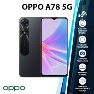 OPPO A78 5G 8+128GB Dual SIM GLOBAL Ver. Unlocked Android Cell Phone - BLACK - Picture 1 of 6