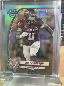 Nic Scourton 2024 Bowman Chrome U 1st True Teal Refractor /299 Panthers - Bild 1 von 1