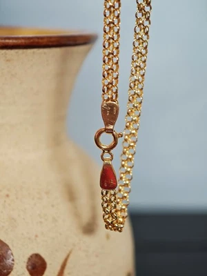 Delicada pulsera de eslabones de cadena de oro italiano de 14k Foto 1 de 3
