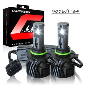 9006 LED Headlights Kit Combo Bulbs 6000K Low Beam Super White Bright 4000000LM - Picture 1 of 12