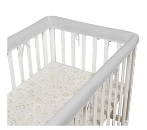 Nuevo 4 Piezas Gris Bebé Niño Cuna Riel Cubierta Protector Seguro Antidentición Envoltura - Imagen 1 de 6