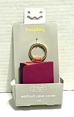 Novo com etiquetas Apple AirPods Gen 1 & 2 estojo com clipe - Heyday couro sintético orquídea/vermelho/roxo - Imagem 1 de 4