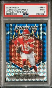 Patrick Mahomes II 2023 Mosaik Fußball gerade Feuer BLAU #'d 14/99 PSA 9 - Bild 1 von 2