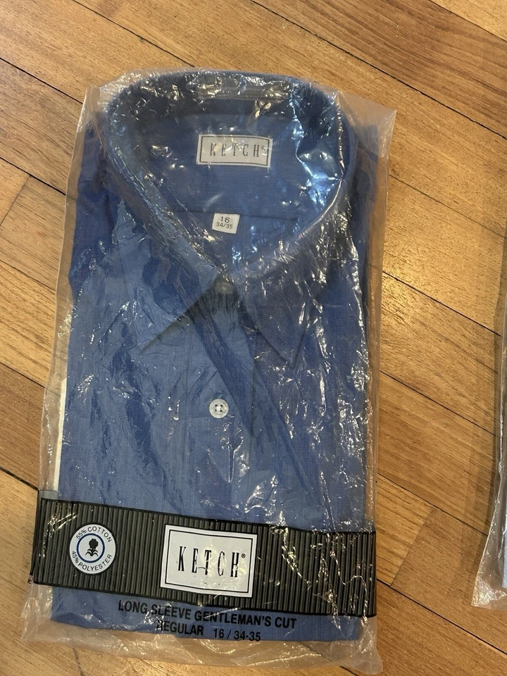 Ketch Men’s Blue Long Sleeve Shirt 16 34/35  GENTLEMAN’S CUT - NEW P15 - Image 1 of 1