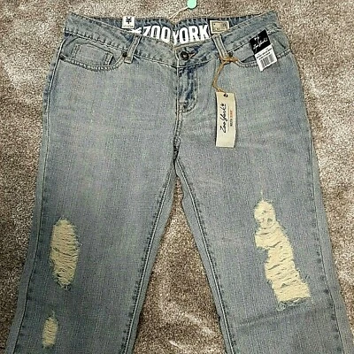 Zoo York Jeans UK 14 31" Leg Light Wash Destroyed Super Light Mid Rise  - Image 1 of 4