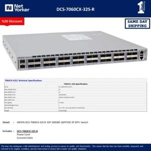 Arista DCS-7060CX-32S-R 32-Port 100GbE QSFP28 - 2x SFP+ - Same Day Shipping - Picture 1 of 1