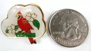 Pin de recuerdo del estado de Virginia Cardinal Bird State Pinback sombrero solapa corbata - Imagen 1 de 4
