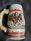 Vintage 1983  Budweiser Christmas Beer Stein Clydesdale Holiday Mug  Ceramarte  for sale