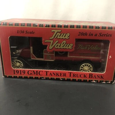 2001 Racing Champions ERTL 1919 GMC Tanker Truck Bank “True Value” Die Cast - Image 1 of 4