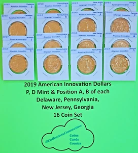 16 coins #2 2019 American Innovation Dollar P D, Pos A&B On Hand - Foto 1 di 11