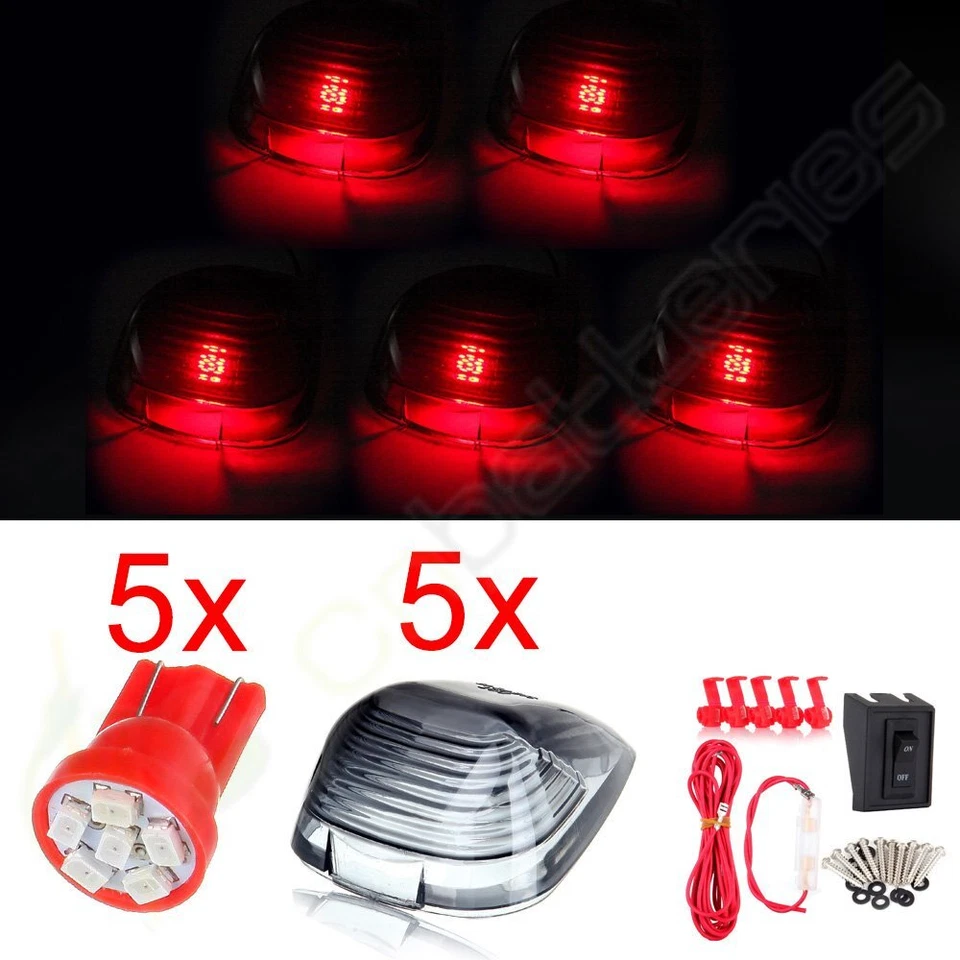 5x Luz marcadora de cabina de humo Bombilla LED 12V con paquete de cableado para camioneta Ford 1999-2014 Foto 1 de 4