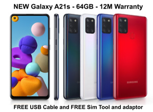 NEW Samsung Galaxy A21s, 64GB, Unlocked android phone, NEVER USED, All Colours