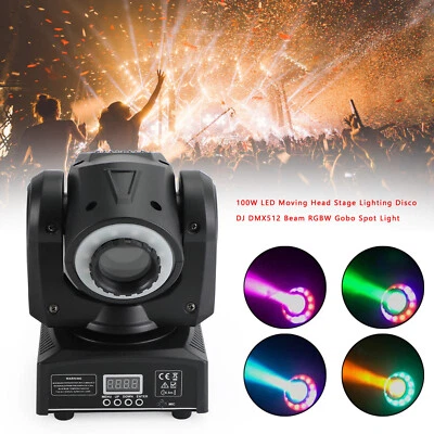 100W LED Moving Head Stage Lighting Disco DJ DMX512 Beam RGBW Gobo Spot Light, - Image 1 of 4