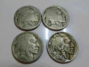 USA Amerikanische Münzen Lot 4 Buffalo Nickels 30er Jahre - Bild 1 von 2