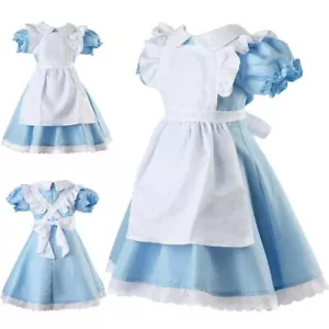 Alice in Wonderland Girls Costume Kids Child Book Week Cosplay Party Fancy Dress - Picture 1 of 13