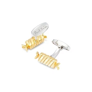 Paul Smith Mens Gold Tone Rectangle Chocolate Spiral Style Cufflinks - Picture 1 of 3