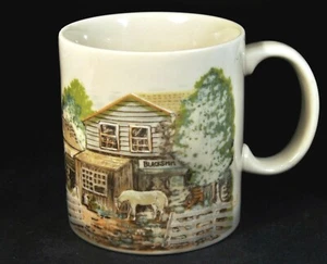 Tarjetas de felicitación Gibson taza de café vintage Otagiri 11 oz herrería y caballo - Imagen 1 de 5