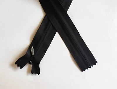 Heavy Duty Invisible Zip Black 65cm-75cm  YKK #5 Zipper Concealed Zip Concealed - Image 1 of 2