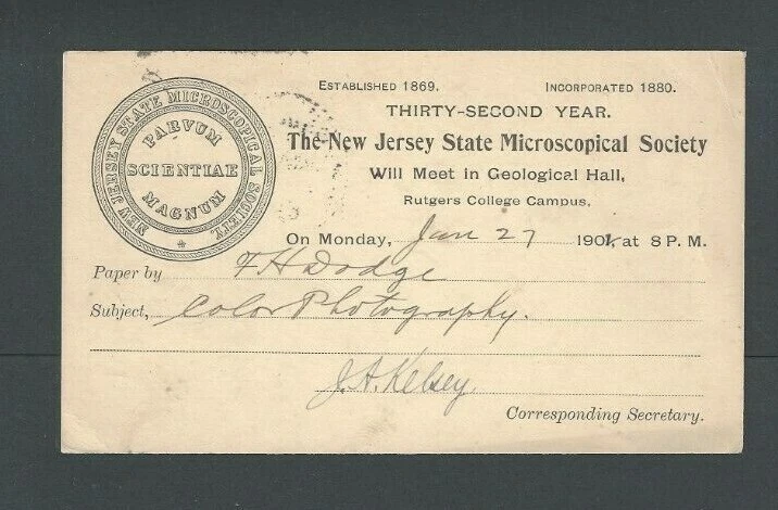 1903 Microscopic Society Of NJ Re Nitrate Of Soda At Rutgers  - Image 1 of 1