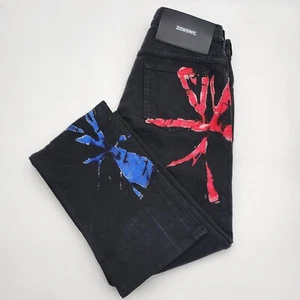 Calvin Klein 205W39NYC Raf Simons Black Tie Dye Blau Rot Herren Größe 26 x 35 RAR - Bild 1 von 17