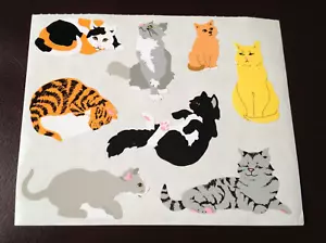 VINTAGE 3 x 4" MRS GROSSMAN STICKERS: PLAYFUL CATS & KITTENS * - Picture 1 of 1